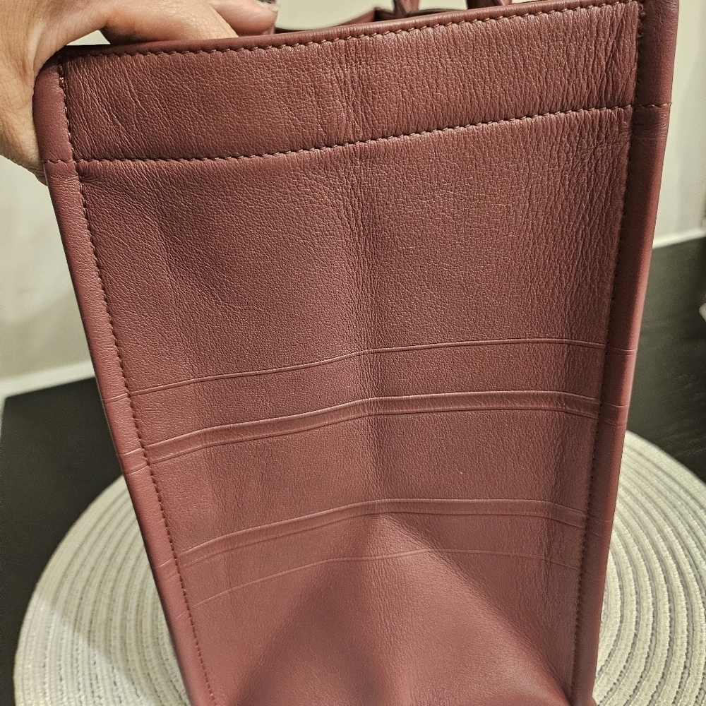🌸 Christian Dior Medium Leather Book Tote – Dark Mauve | Entrupy COA 🌸 - Picture 8 of 16